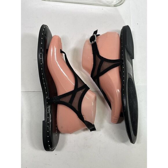 Torrid Mesh T Strap Thong Sandals Sz 8.5 W Wide Black Studded Ankle Strap - Picture 9 of 11